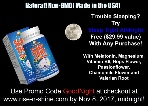 Trouble Sleeping? Try Sleep Tight All-Night Free With Any Purchase!