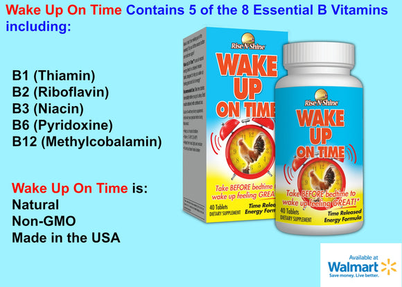 Rise-N-Shine Wake Up On Time - Contains 5 of the 8 Essential B Vitamins
