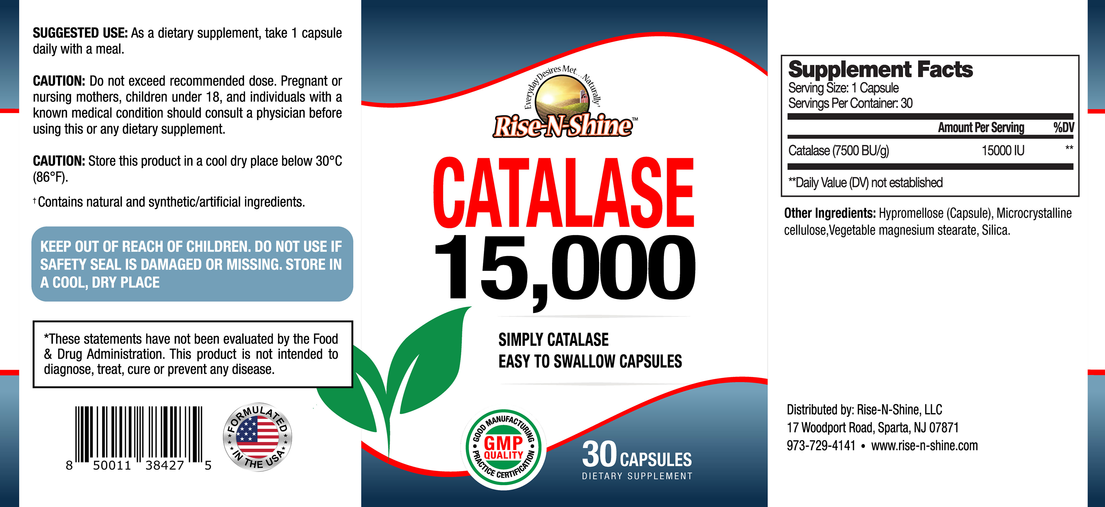 catalase 15,000 - 30 day supply – best earth... Catalase 15,000 - 30 Day Supply - Rise-N-Shine LLC