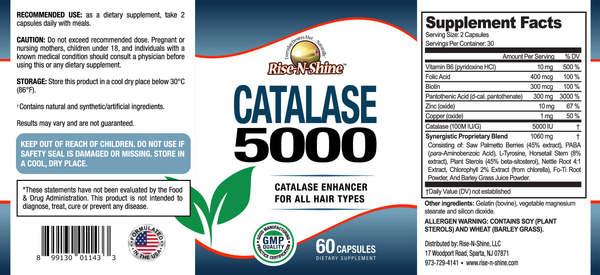 catalase lyophilized powder, main 2,000-5,000units mg... Catalase 5000 - Original Formula Catalase Enzyme Support - Rise-N-Shine LLC